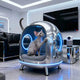 Sci-Fi Cat Bed, Spaceship Capsule Design, Transparent Acrylic,  Futuristic Light, All-Season