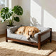Minimalist Dog Sofa, Platform Couch Design, Wooden Frame, Gray, Spacious Seat