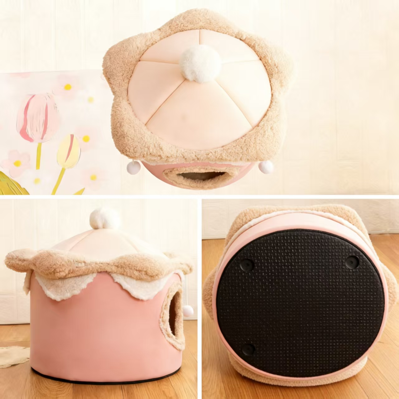 Warm Ice Cream House Pet Bed: Cozy Princess Nest for Cats & Dogs