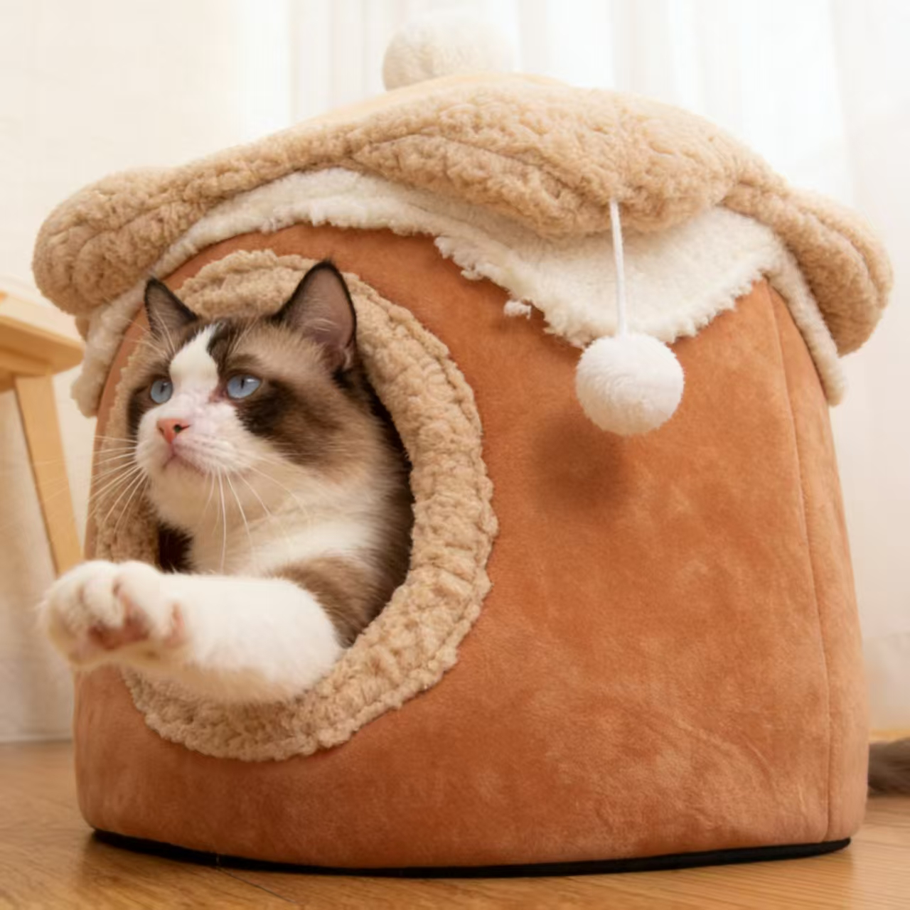 Warm Ice Cream House Pet Bed: Cozy Princess Nest for Cats & Dogs
