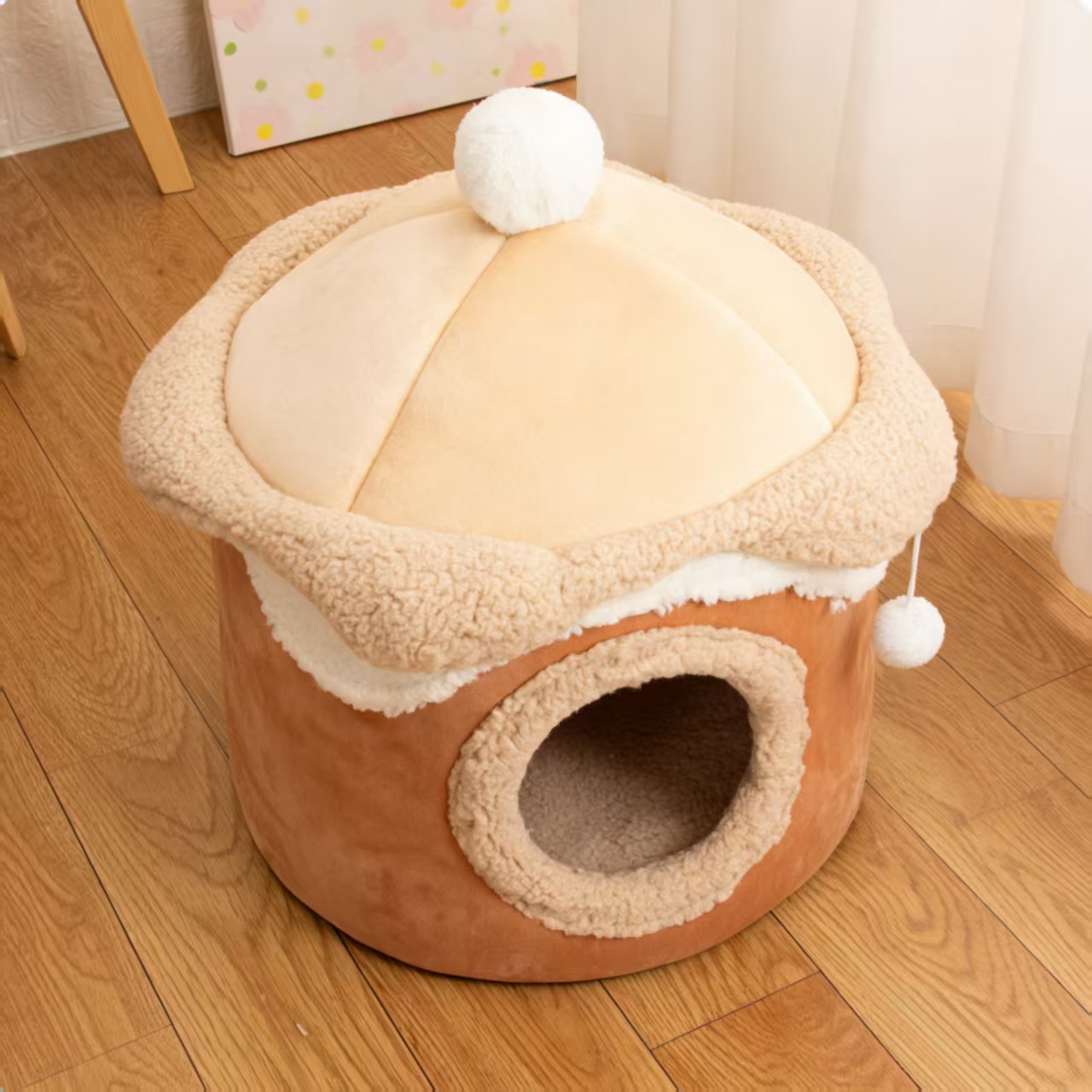Warm Ice Cream House Pet Bed: Cozy Princess Nest for Cats & Dogs