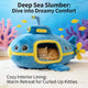 Dreamy Cat Bed, Submarine Shape, Warm Lining, Blue & Yellow, Underwater Themed