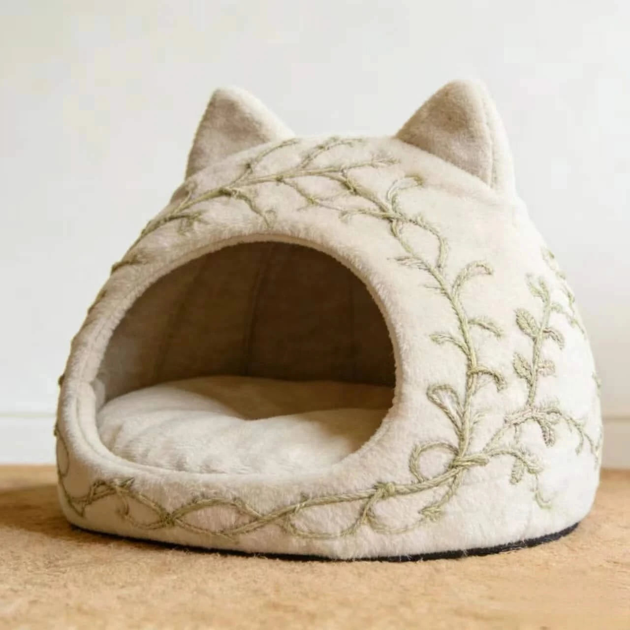 Soft Cat Bed, Cat-Shaped Design, Plush Material,Warm Hideaway, Premium Comfort