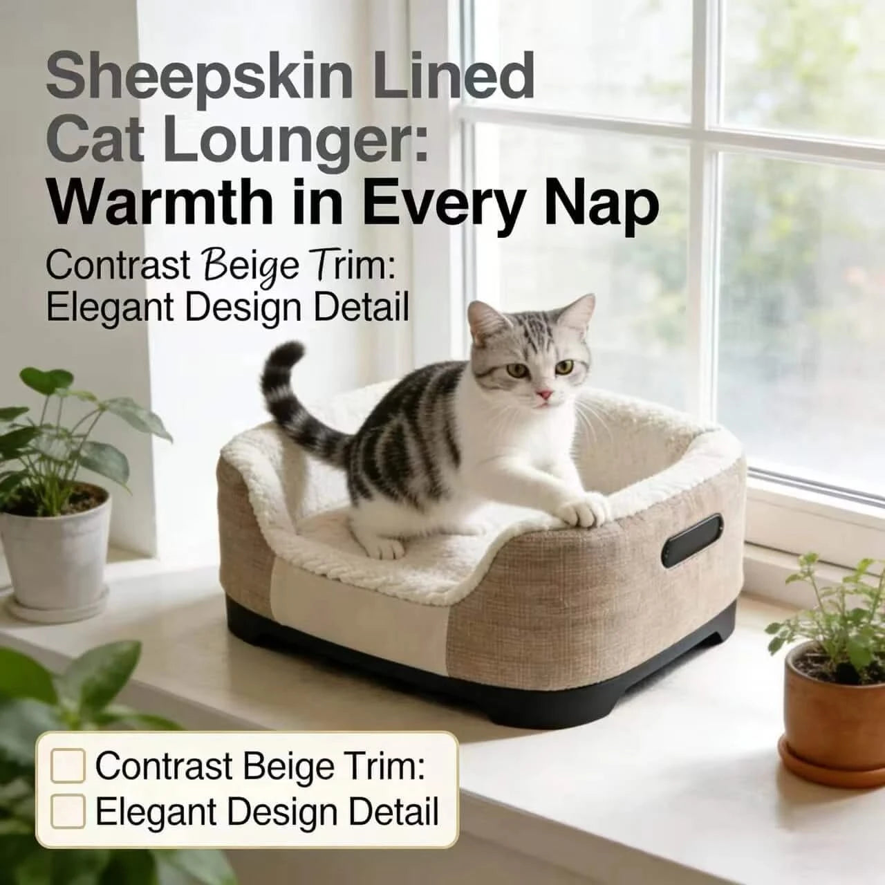  Portable Cat Bed, Vintage Camera Shape, Stain-Resistant Linen, Plush Interior, Non-Slip