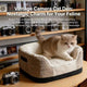  Portable Cat Bed, Vintage Camera Shape, Stain-Resistant Linen, Plush Interior, Non-Slip