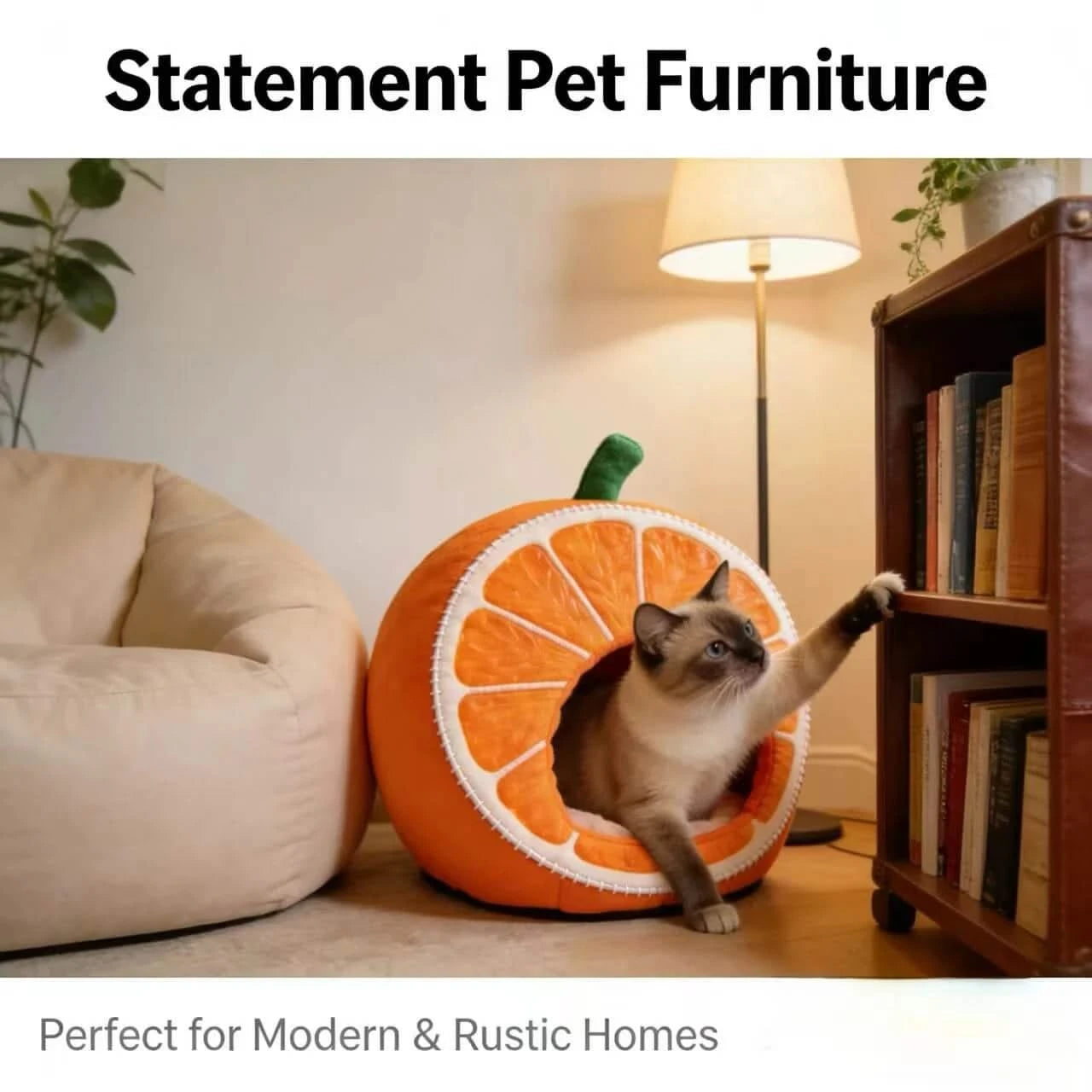 Fun Pet Bed,  Soft Plush, Yellow, Playful Lounger, All-Season Comfort