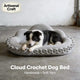 Artisanal-Craft Pet Bed for Dogs - Grey Cloud-Shaped Crochet, Soft Yarn, Handmade