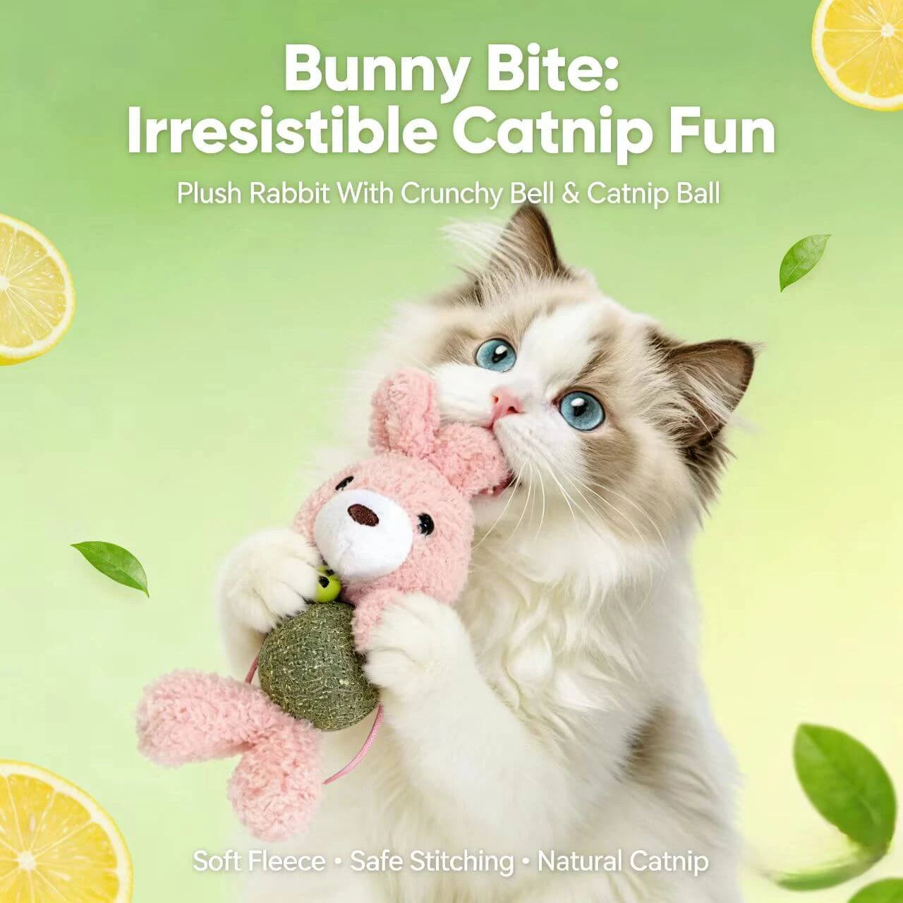 Catnip & Bell Cartoon Plush Toys for Cats - Soft Fabric, Crisp Bell