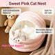 Comfy Seal-Shaped Cat Bed: Gray-White Plush, Built-in Toy Ball for Cats