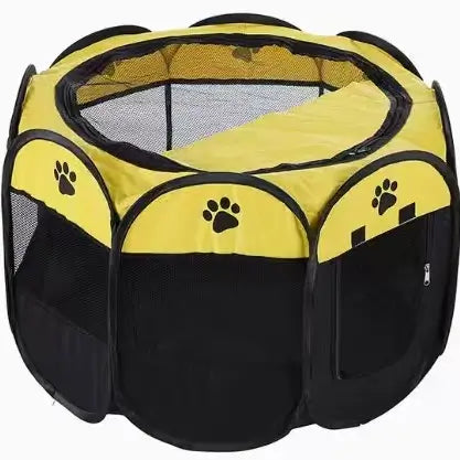 Cat Playpen/Nesting Box - Mesh, Paw Print, Washable, Multi-Color