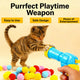Fun Pom-Pom Blaster Cat Toy - Hours of Play, Safe Design, Blue/Yellow"