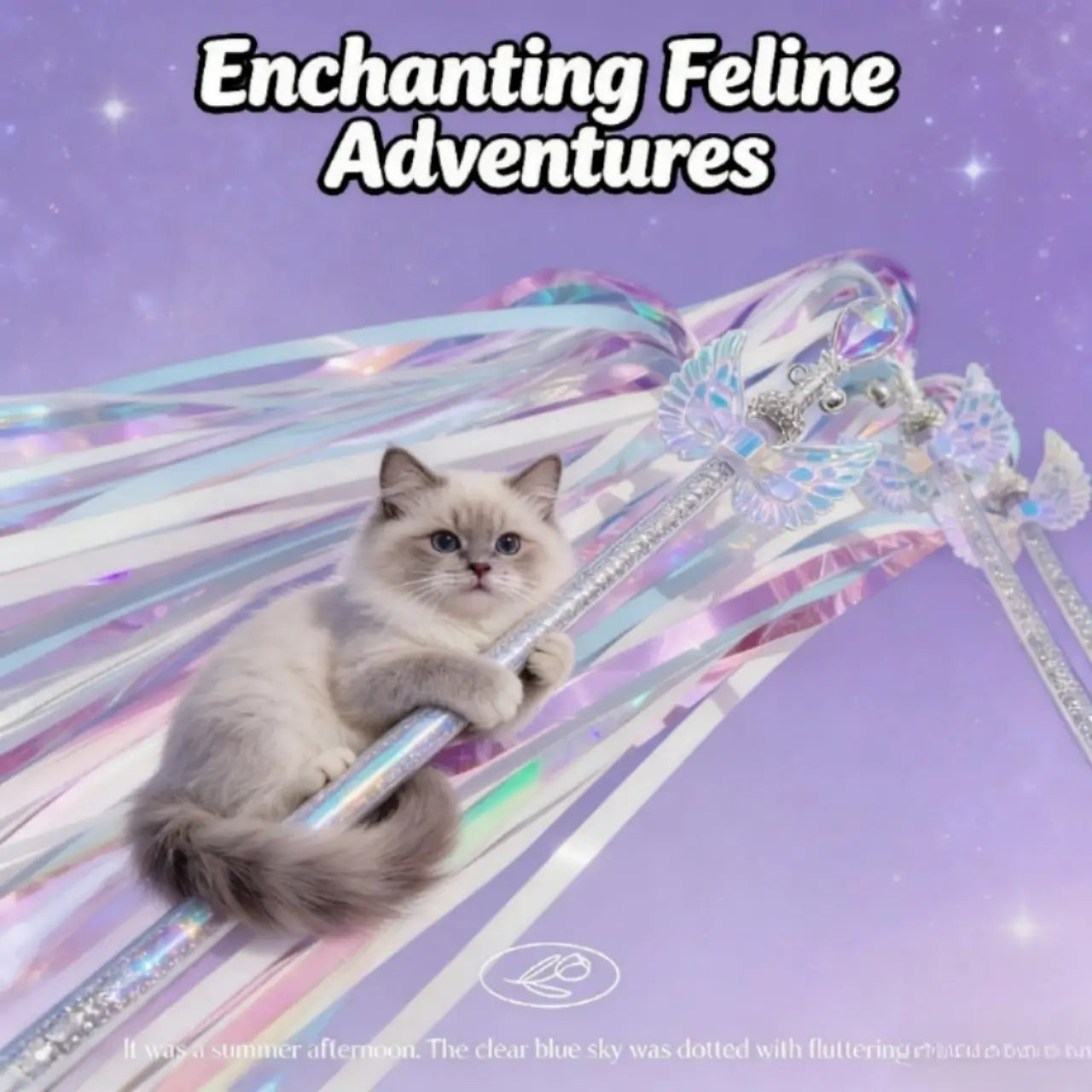 Fairy Wing Cat Teaser Wand - Iridescent, Interactive, Multi-Cat