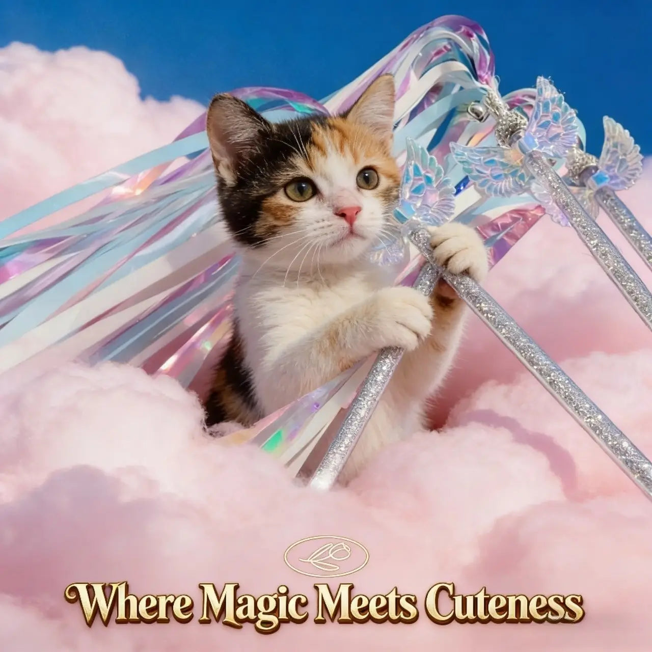 Fairy Wing Cat Teaser Wand - Iridescent, Interactive, Multi-Cat
