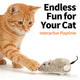 Wind-up Interactive Plush Mouse Cat Toy, Realistic Furry Simulation, Gray