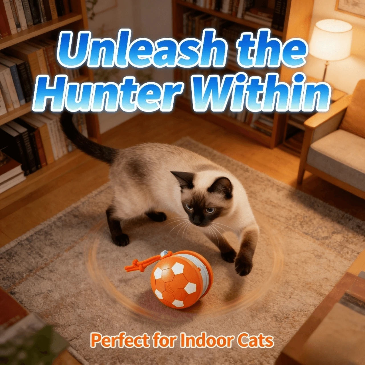 Squeaky Durable Chewable Soccer Ball Dog Toy for Dogs, Tethered Orange & White