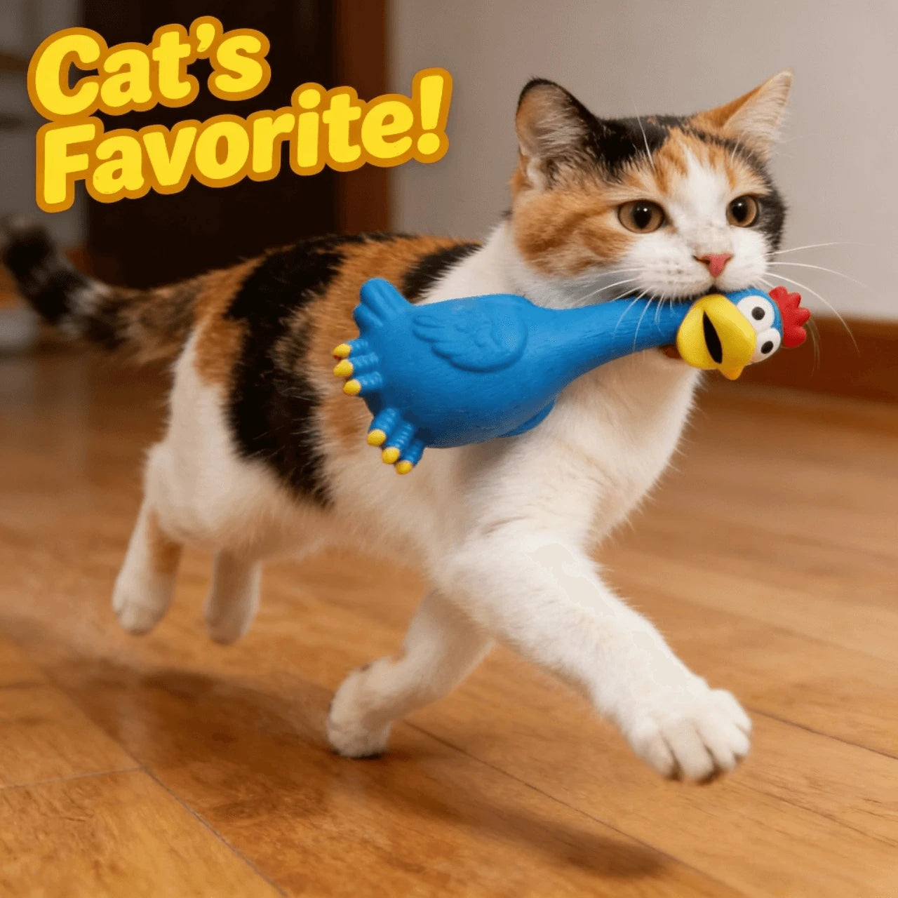 Squeaky Durable Latex Screaming Chicken Dog Toys for Dogs, Blue/Yellow/Red