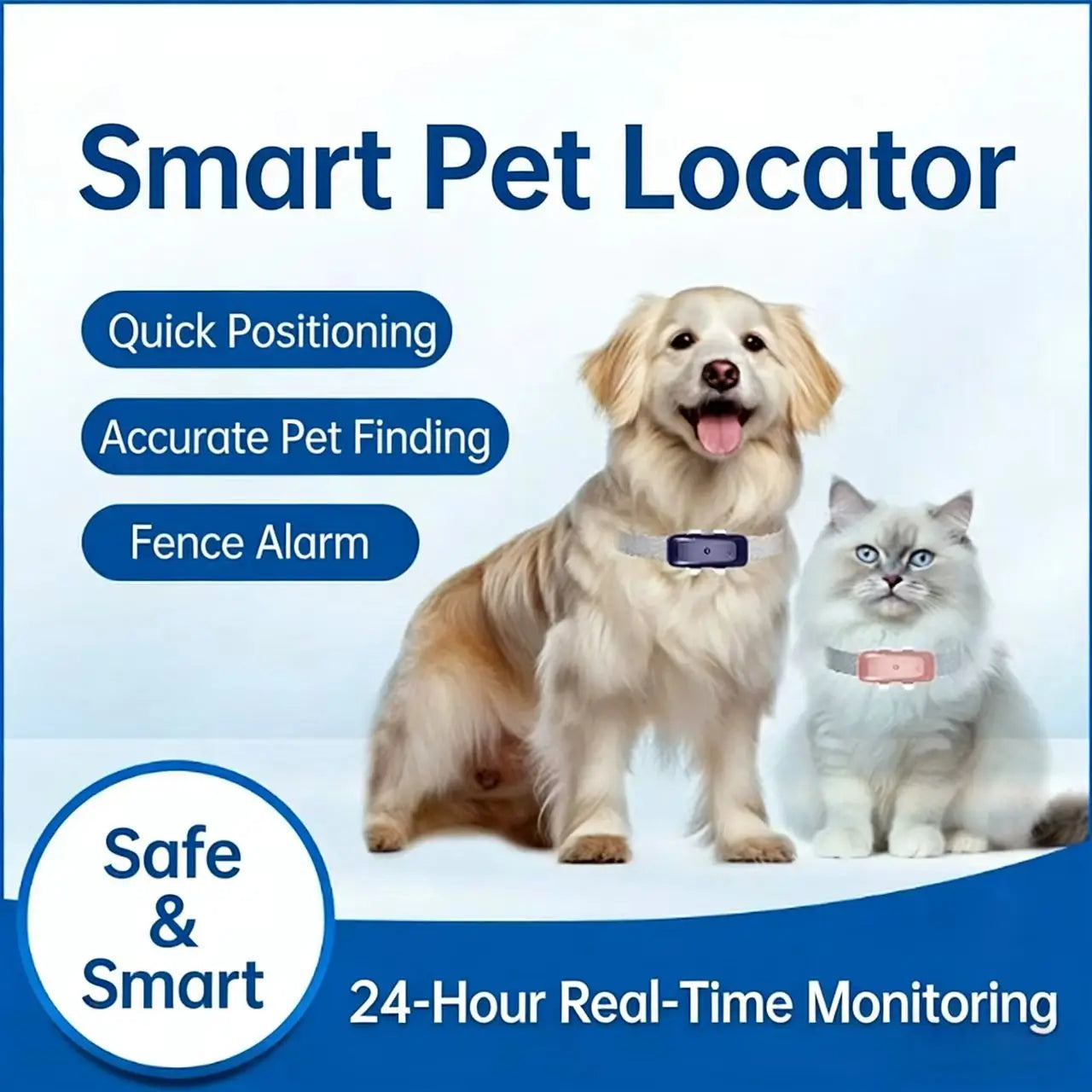 4G Pet GPS Tracker - Waterproof, Magnetic Charging, for Cats & Dogs