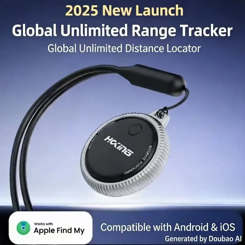 Unlimited Range Pet GPS Tracker - Find My Compatible, for Cats , Black