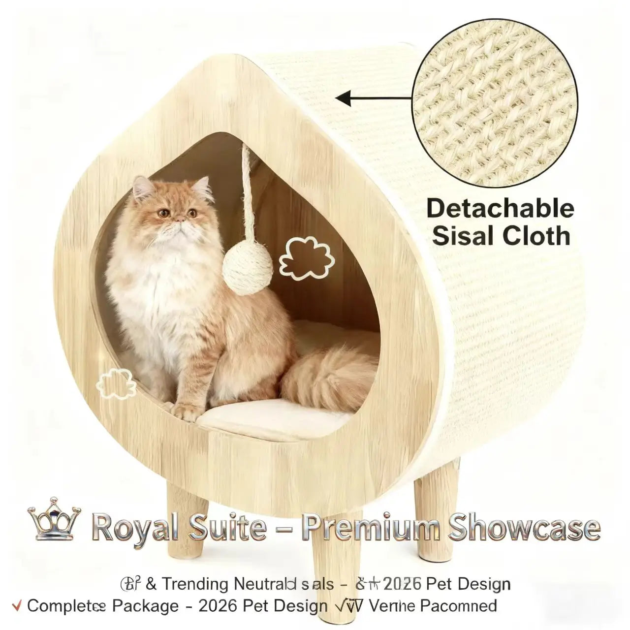 Scratch-Resistant Sisal Cat Scratcher Mat for Cats, Beige Self-Adhesive Pad