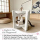 Double-Layer Cat Scratcher: Minimalist Design, Durable Surface, Multi-Zone Rest (White)