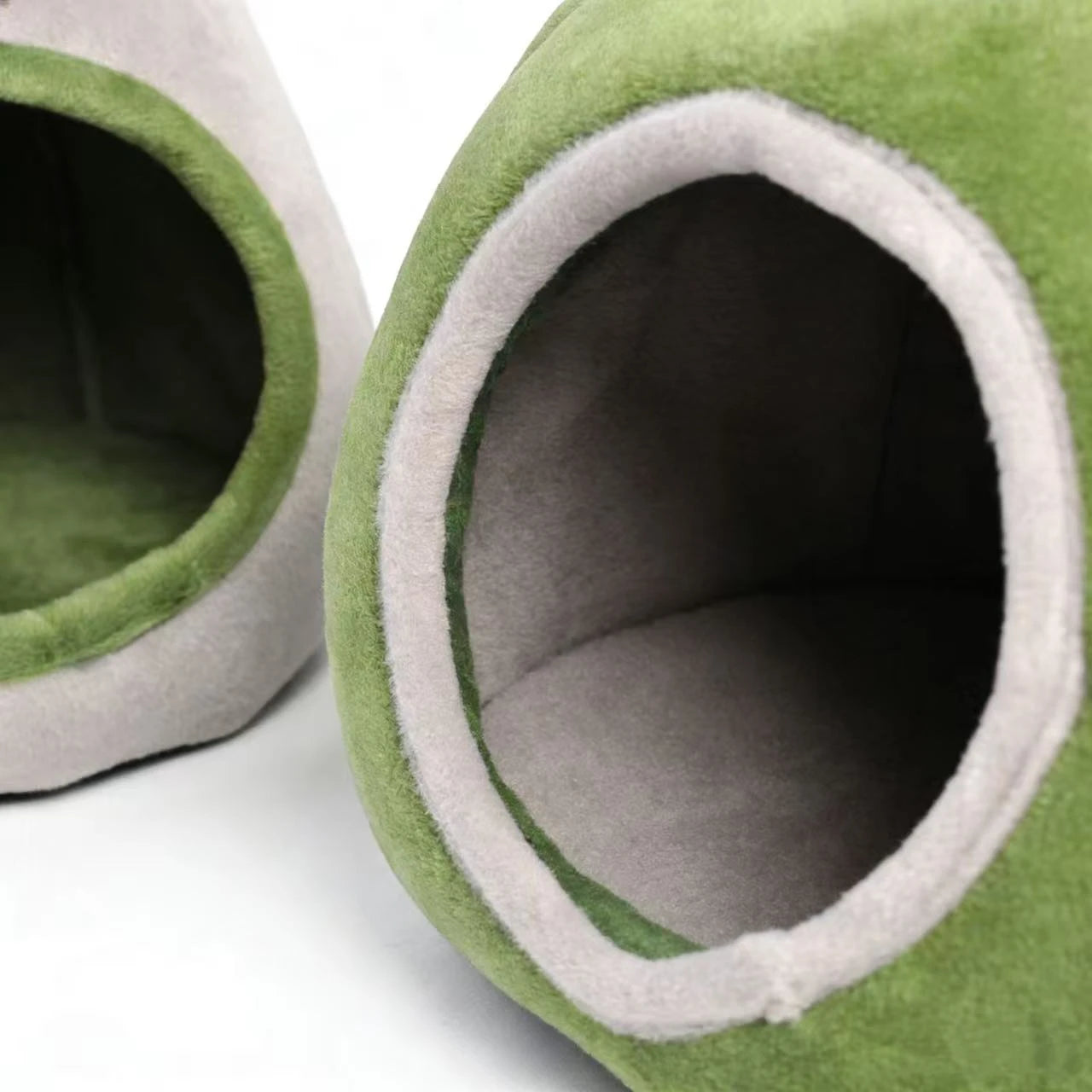 Comfort Hide Rest Hamster Nest for Hamsters - Multi-Shape Plush Material Gray/Green 2 Colors