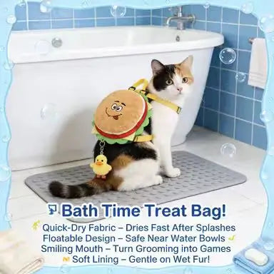 Fun Escape-Proof Cat Harness: Adjustable Fit, Plush Burger Design (Multi-Color)