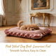 Luxurious Pet Bed for Dogs - Pink Velvet, Ruffled, Smooth Surface, Easy to Clean