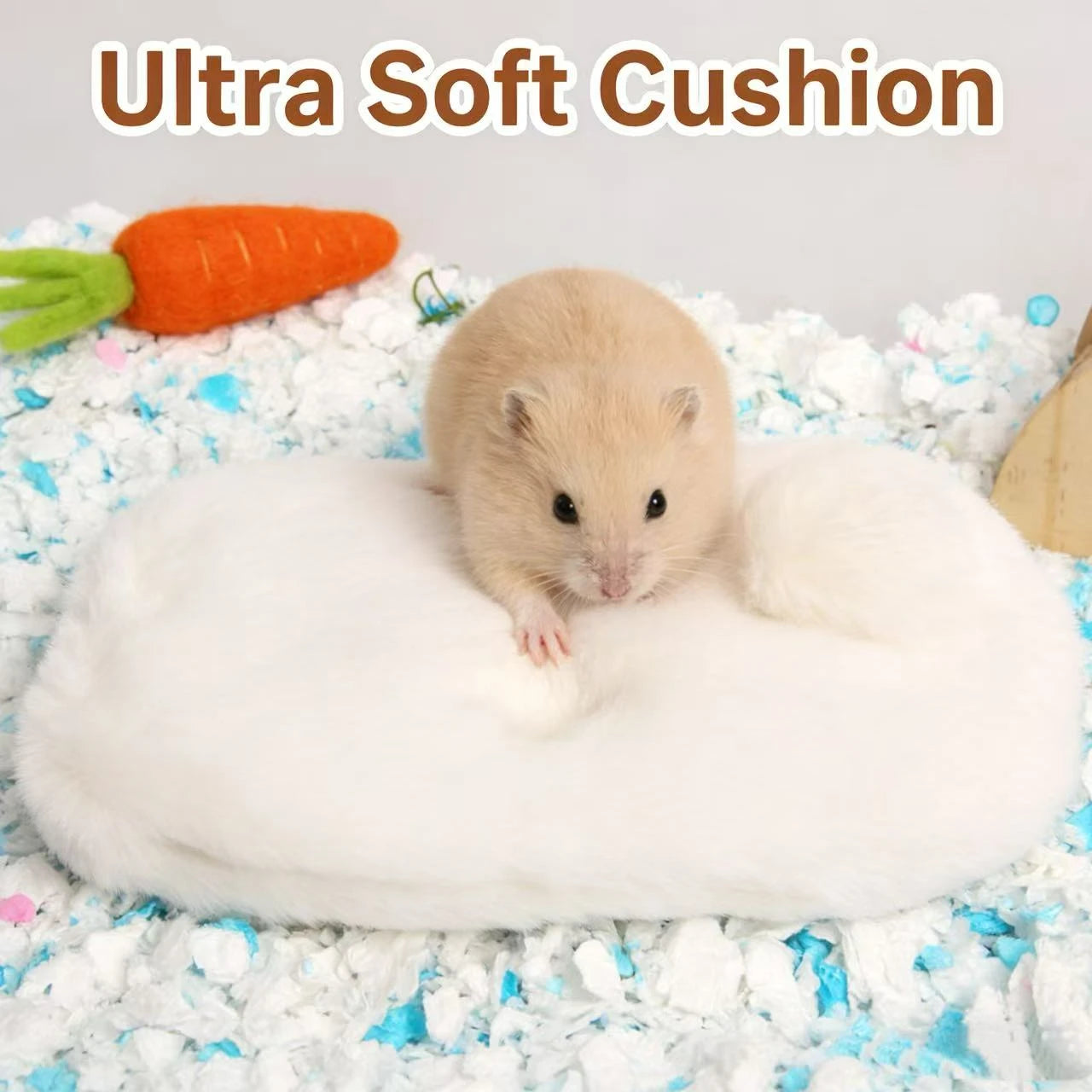 Comfort Rest Hamster Nest for Hamsters - Plush White Cozy Lying Shape
