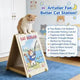 Folding Easel Cat Scratcher: Claw Grinding, Cartoon Design, Wooden Frame (Colorful)