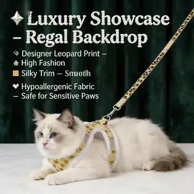 Escape-Proof Cat Harness: Faux Fur Trim, Warm Plush Fabric