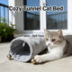 Cozy Tunnel Cat Bed, Plush Fabric Bell Toys Gray for Cats