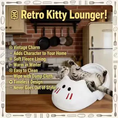 Ghost-Shaped Cat Bed: Cozy Rest, Plush Surface, Cute Design (White-Red)