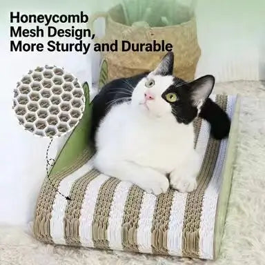 Crocodile Cat Scratcher: Sisal Surface, Cute Animal Design, Rest & Scratch (Green-White)