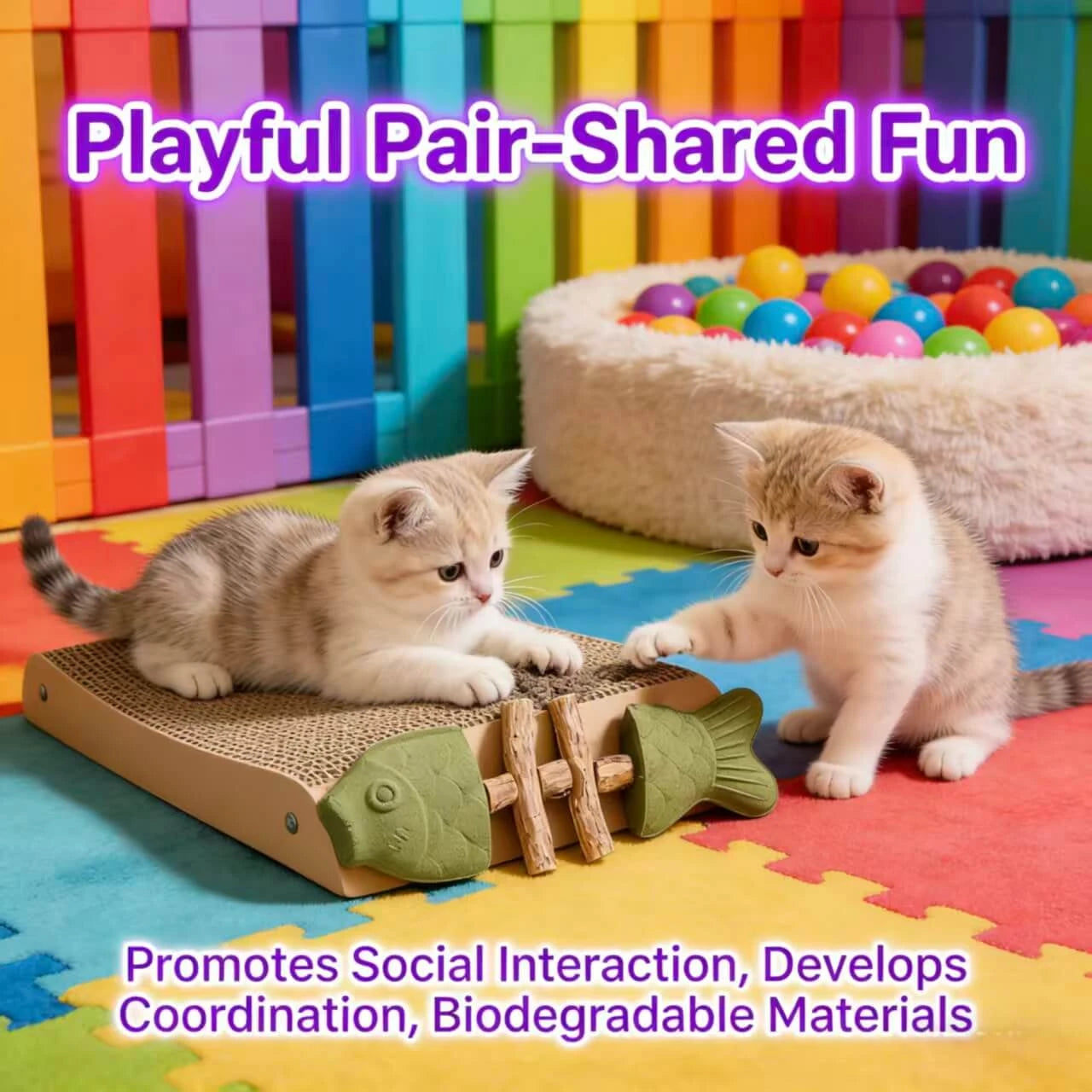 Interactive Cat Chew Stick - Fishbone Shape, Silvervine & Catnip, Green