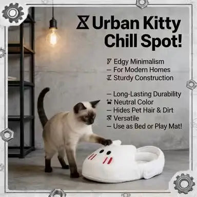 Ghost-Shaped Cat Bed: Cozy Rest, Plush Surface, Cute Design (White-Red)