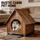 Indoor Dog/Cat Shelter - Natural Wood, Removable Cushion, Pet Furniture