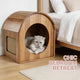Modern Cat Cave with Scratching Pad - Removable Cushion, Premium Pet Furniture