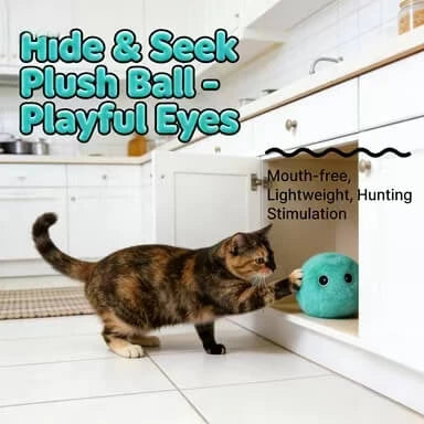 Automatic Calling Cat Ball - Soft Plush, Self-Rolling, Colorful Interactive Pet Toy