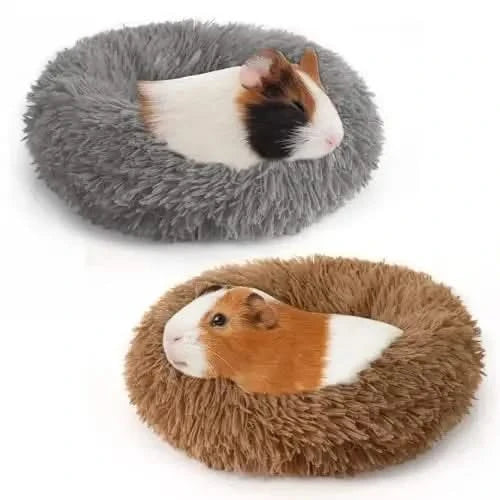 2-Pack Plush Warm Small Pet Beds for Guinea Pigs, Hamsters, Rabbits, Ferrets - 2cuddly