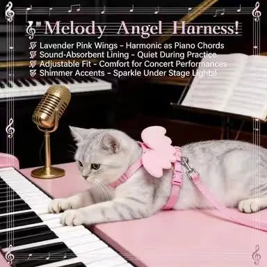 Escape-Proof Cat Harness & Leash: Angel Wings Design, Adjustable Fit