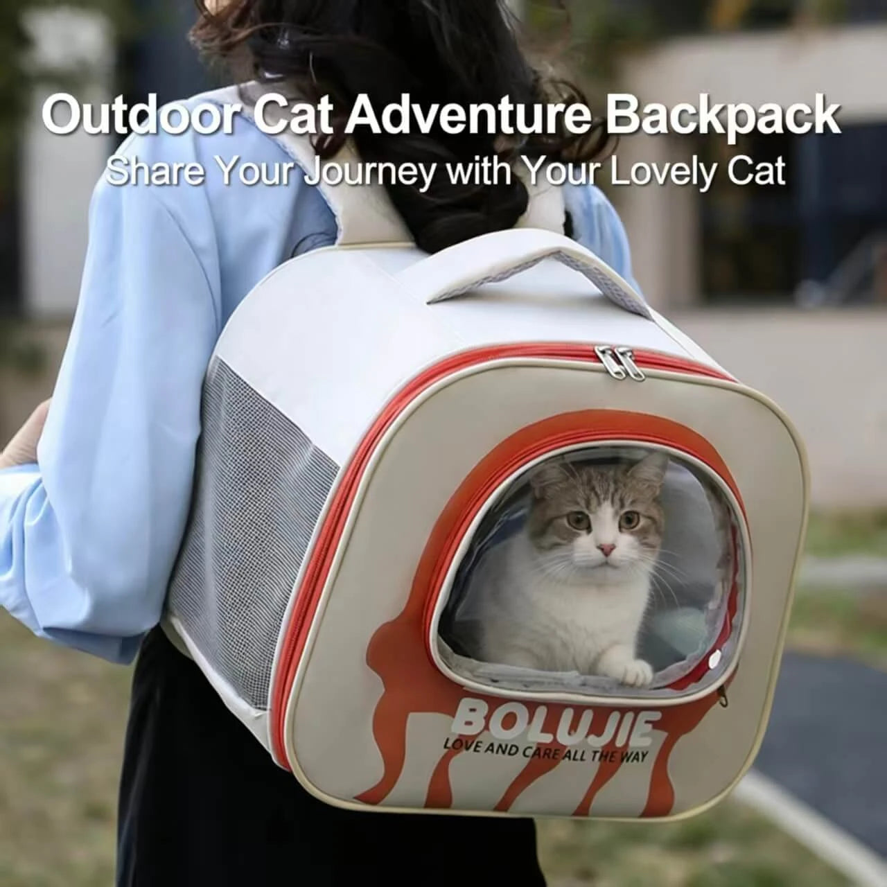 Travel Cat Backpack - Airy Window, Lightweight, Beige