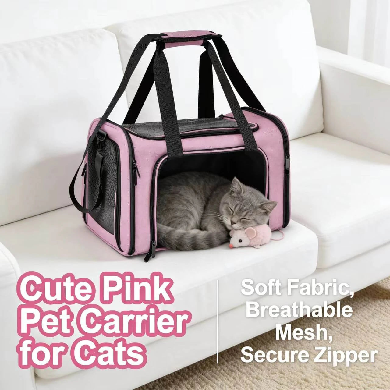 Airline-Approved Pet Carrier for Cats - Oxford & Mesh, Blue Soft-Sided Travel Bag