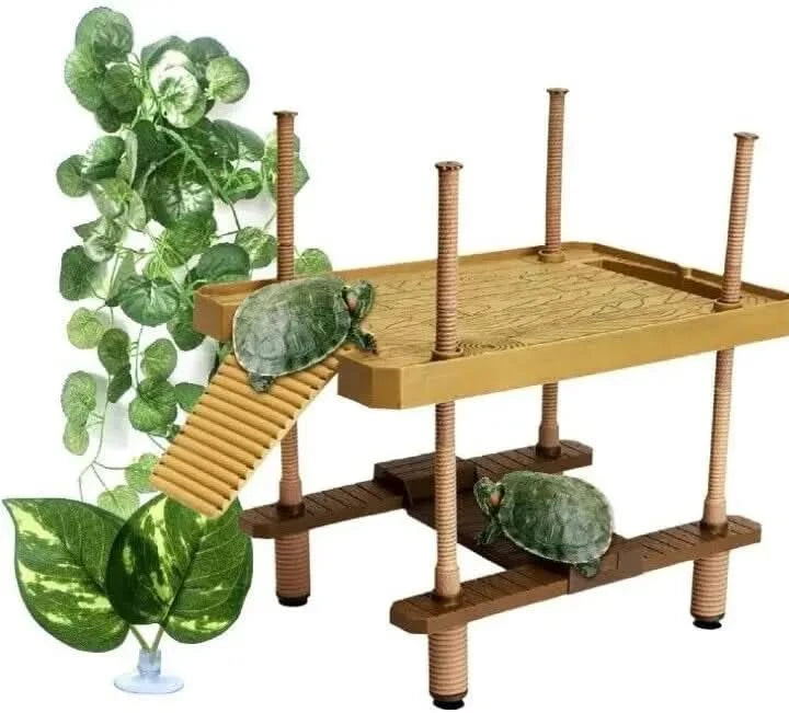 Durable Floating Turtle Basking Platform with Ramp for Aquarium Reptiles