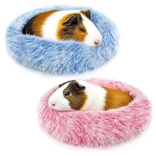 2-Pack Plush Warm Small Pet Beds for Guinea Pigs, Hamsters, Rabbits, Ferrets - 2cuddly