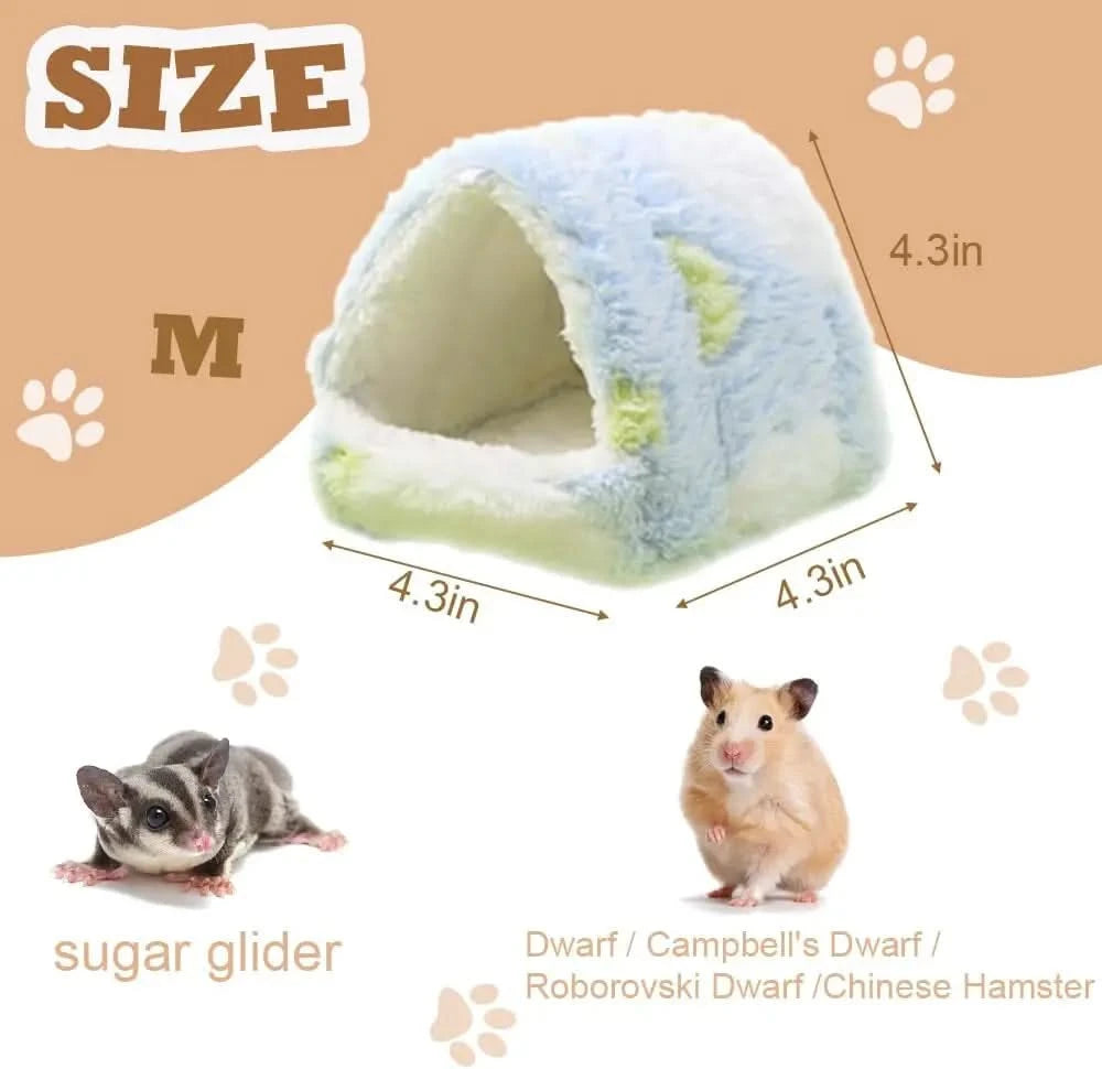 Plush 2-Pack Small Animal Hideouts: Cozy Hammock Beds for Hamster, Guinea Pig