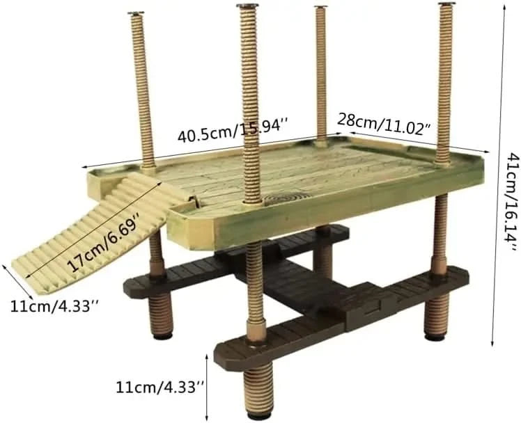 Durable Floating Turtle Basking Platform with Ramp for Aquarium Reptiles