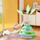 Automatic Interactive Cat Toy Tower - 4-Tier Track Balls, Feather Teaser, Green