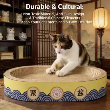 Oriental-Style Cat Scratcher Bed: Corrugated Cardboard, Rest & Scratch