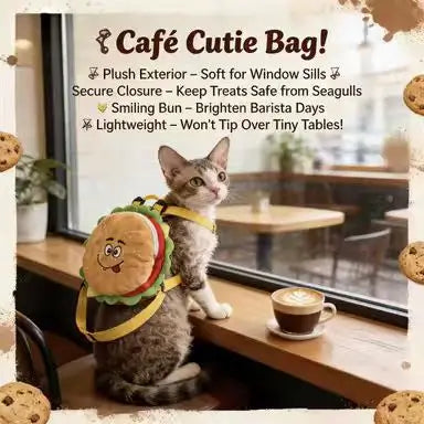 Fun Escape-Proof Cat Harness: Adjustable Fit, Plush Burger Design (Multi-Color)