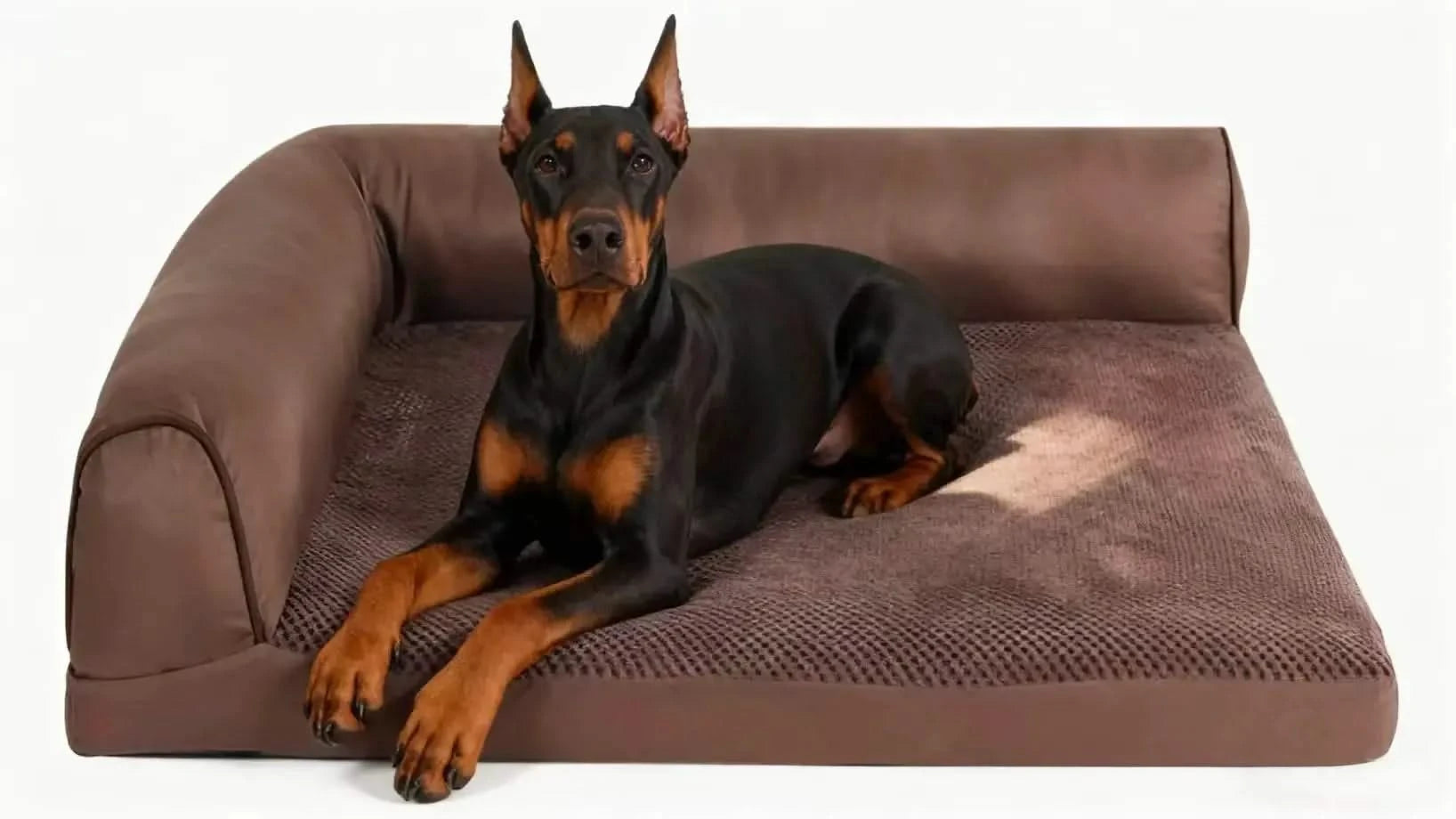 Pet Dog Bed Soft Cushion L Shaped Square Pillow Machine Washable Cover And Detachable Mat Cat House For Puppy Medium Large Dog.